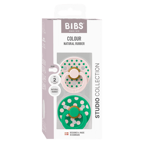 BIBS Studio Colour Polka Latex Size 2 Petal/Cactus 2-pack - produktbild 3