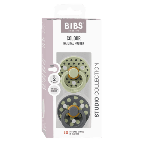 BIBS Studio Colour Polka Latex Size 2 Sage/Iron 2-pack - produktbild 3