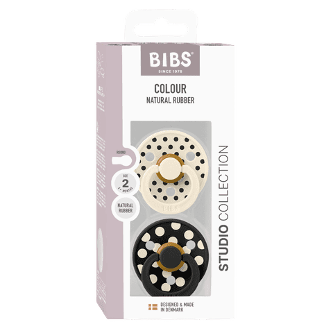BIBS Studio Colour Polka Latex Size 2 Ivory/Black 2-pack - produktbild 3
