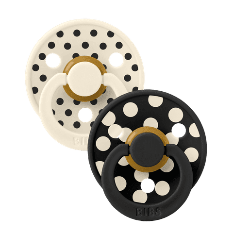 BIBS Studio Colour Polka Latex Size 1 Ivory/Black 2-pack - produktbild 2