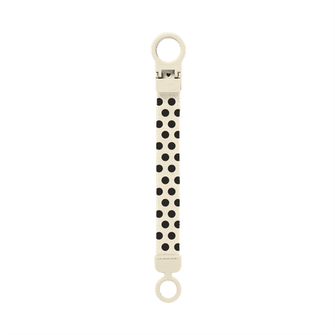BIBS Studio Pacifier Clip Loop Polka Ivory Black