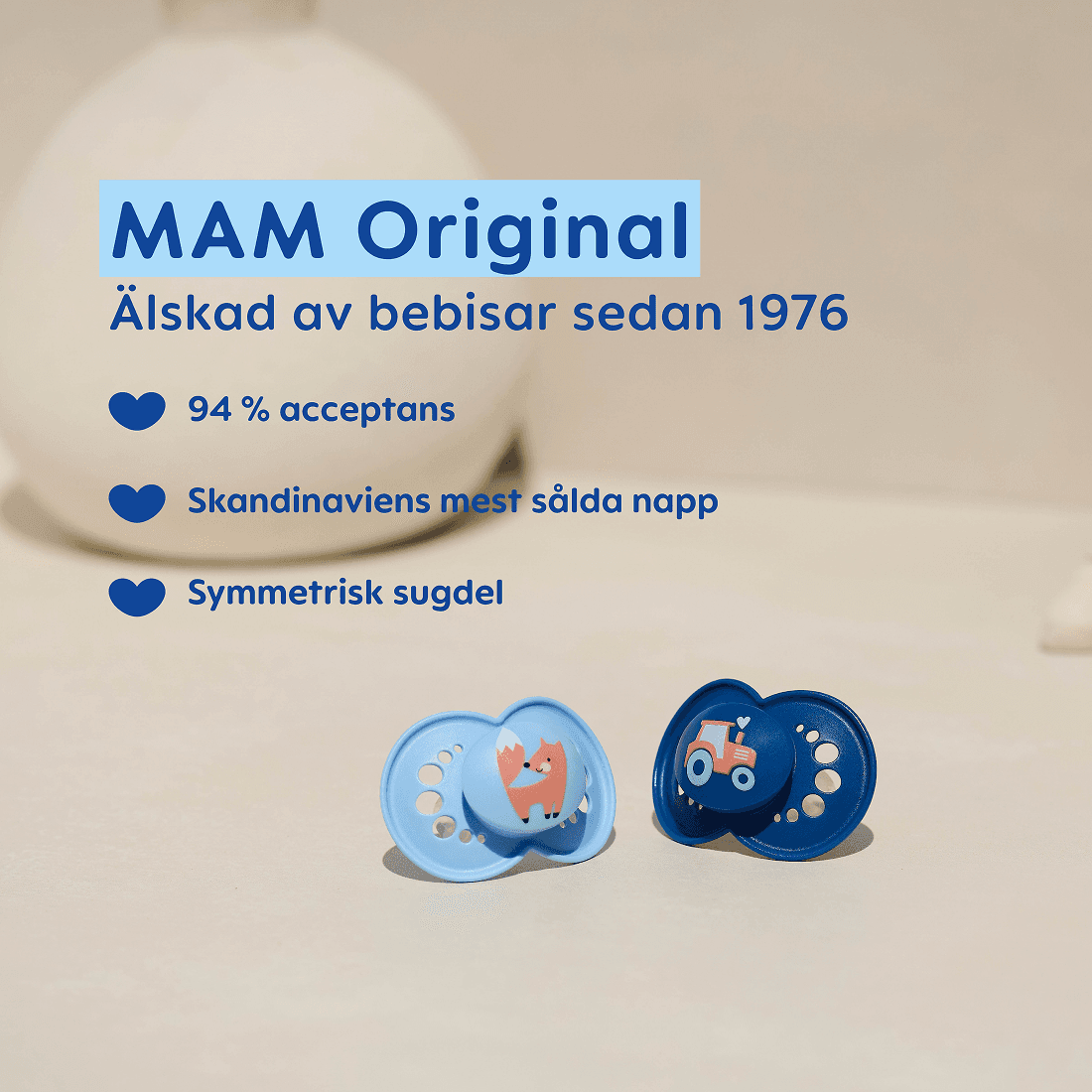 MAM Original Natural Rubber 6-16 mån Blue 2-pack - produktbild 4