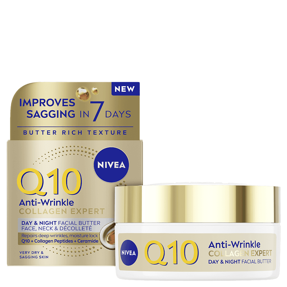 NIVEA Ansiktskräm Q10 Anti-Wrinkle Collagen Expert Day & Night Facial Butter 50 ml