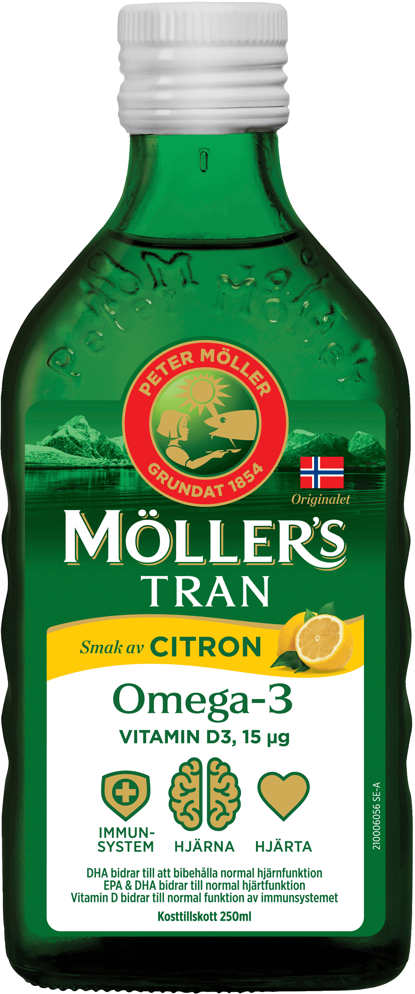 Möllers Tran Omega-3 +D3 Citron 250 ml