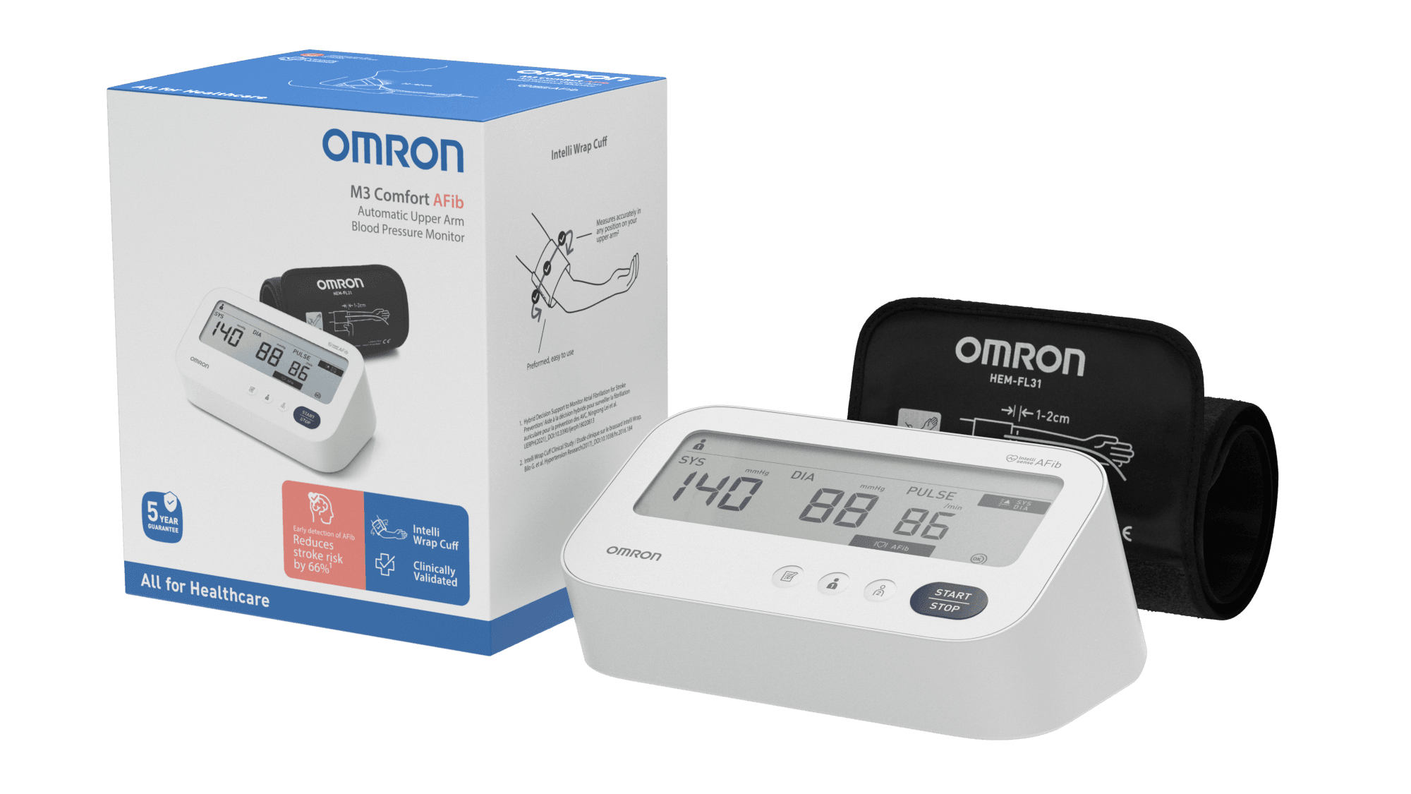 Omron Blodtrycksmätare M3 Comfort Afib (HEM-7196-FLE) - produktbild 4