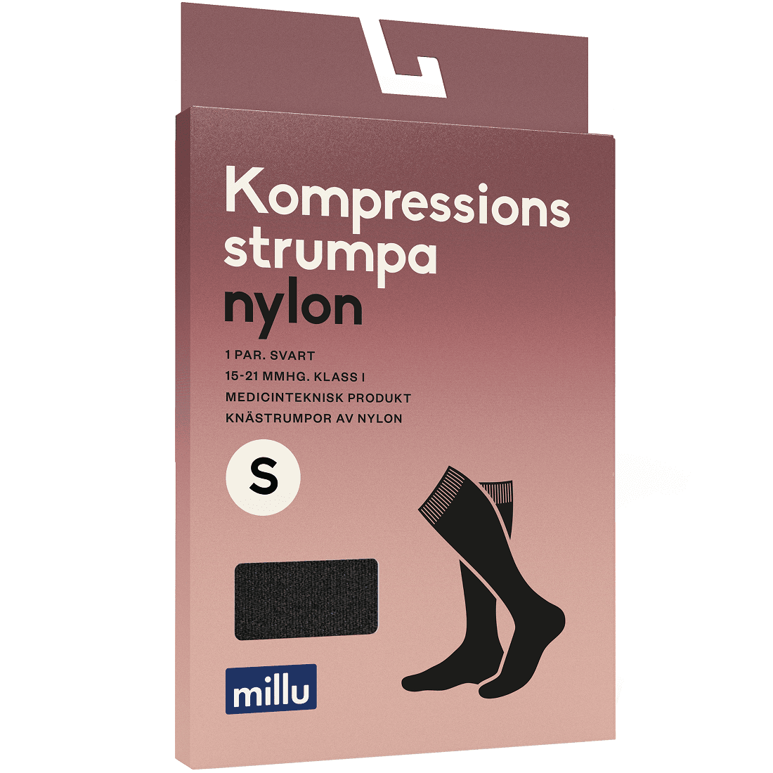 Millu Kompressionsstrumpa Nylon Svart S 1 par