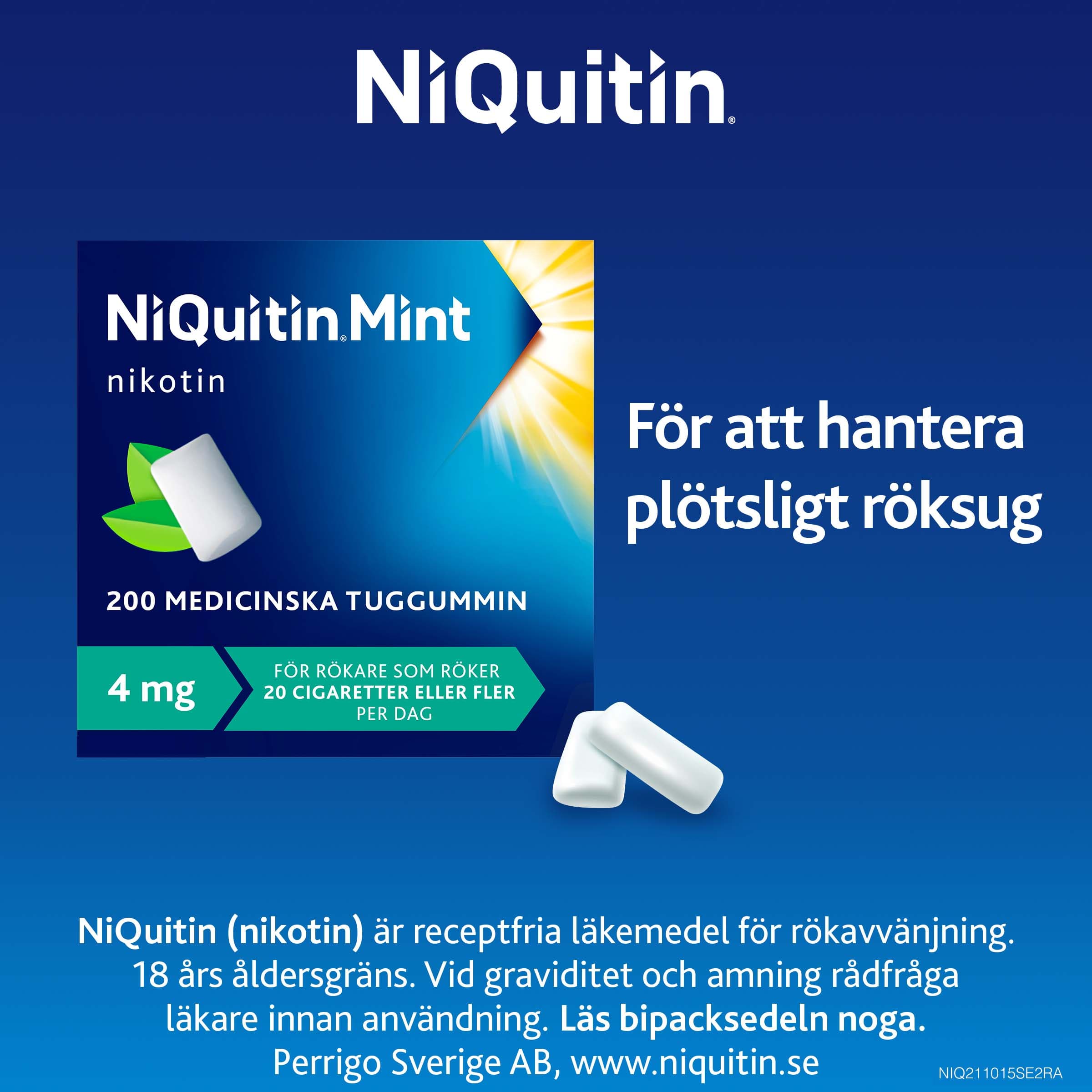 NiQuitin Mentolmint, medicinskt tuggummi 4 mg 200 st 2