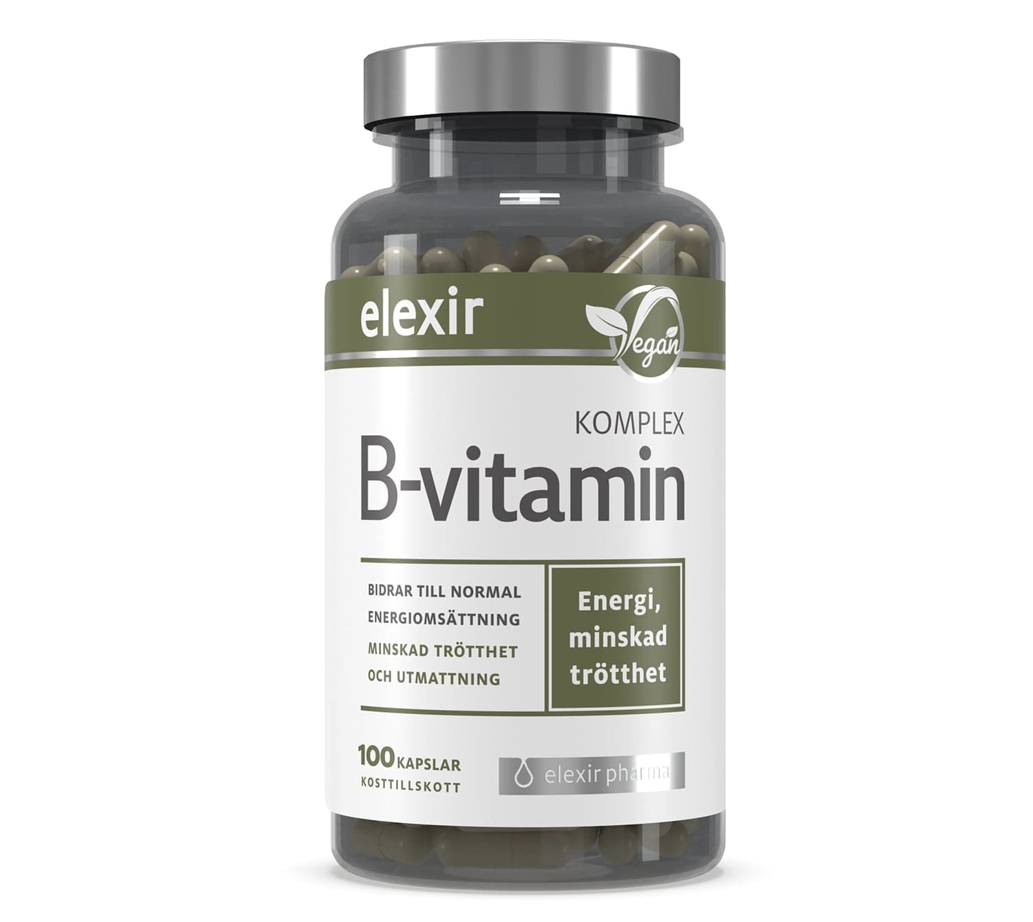 Elexir Pharma B-Vitamin Komplex 100 kapslar
