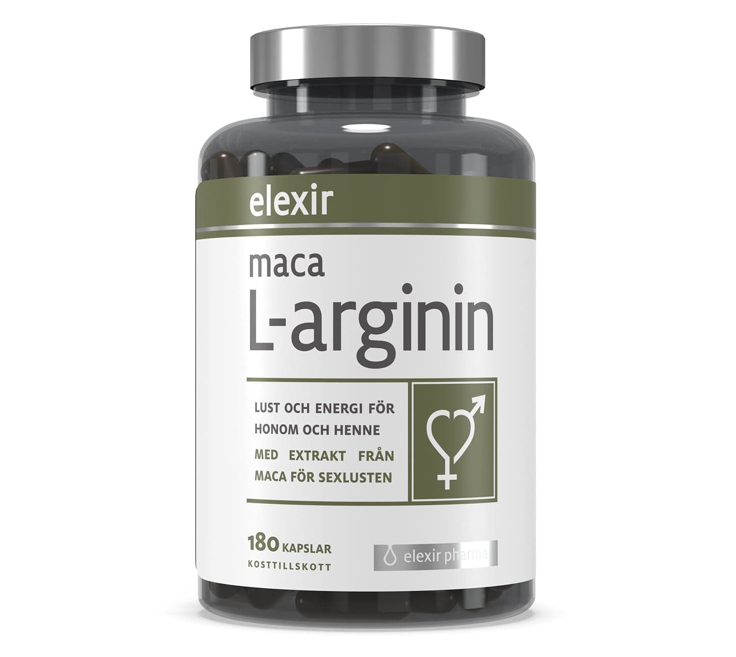 Elexir Pharma Maca med L-arginin 180 kapslar