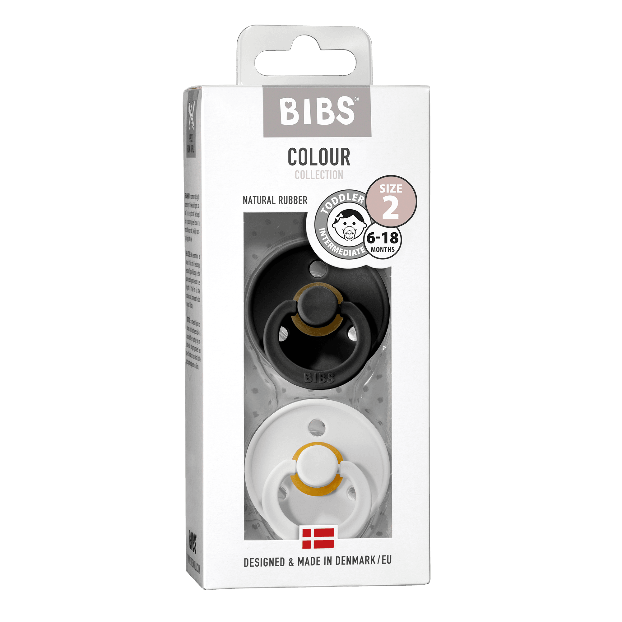 BIBS Colour Latex Size 2 Black/White 2-pack - produktbild 2
