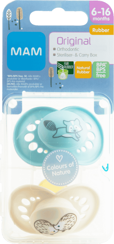 MAM Original Natural Rubber 6-16m Blå 2-pack - produktbild 2