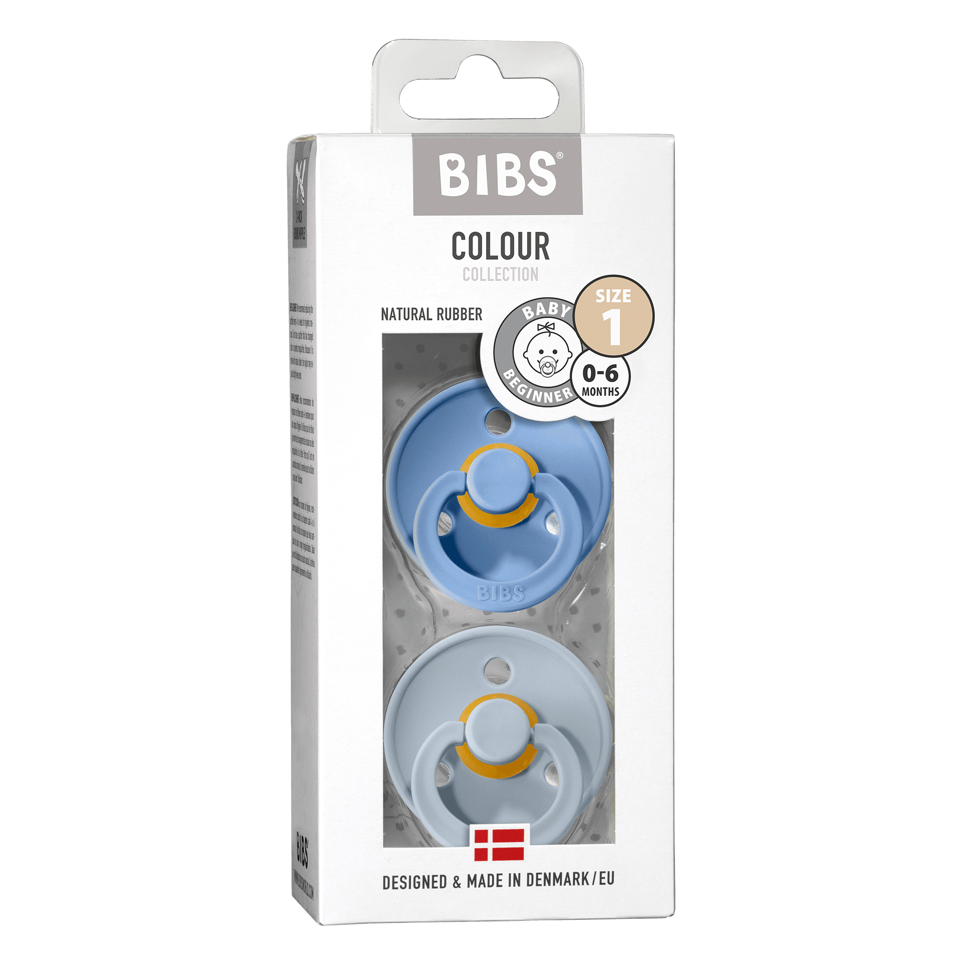 BIBS Colour Latex Size 1 Sky Blue/Baby Blue 2-pack - produktbild 2
