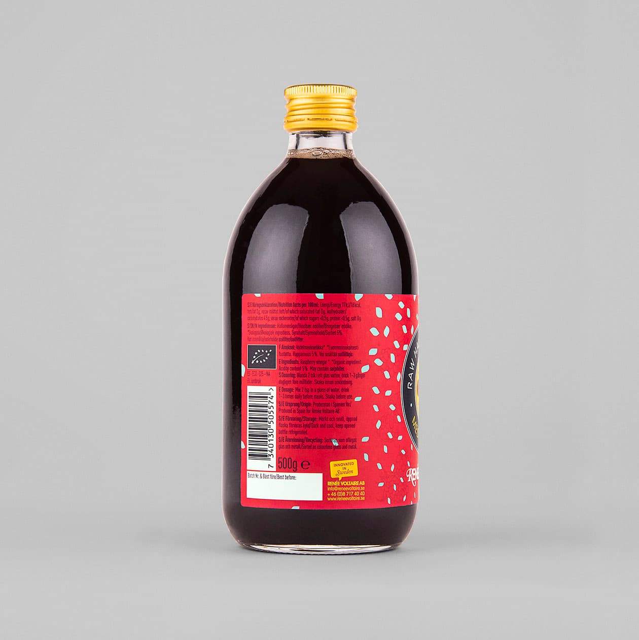 Renée Voltaire Raw Hallonvinäger med Moder EKO 500 ml - produktbild 2
