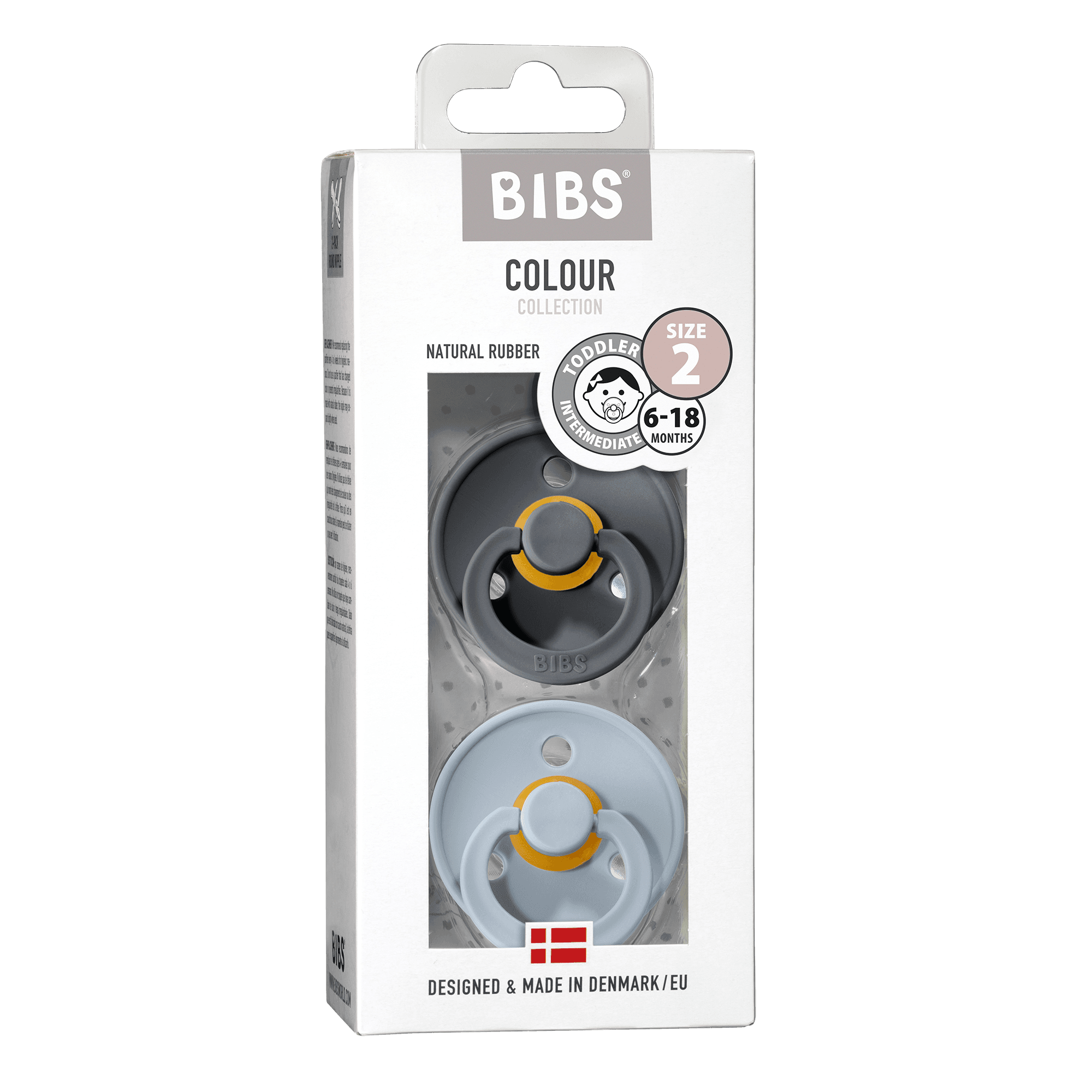 BIBS Colour Latex Size 2 Iron/Baby Blue 2-pack - produktbild 2