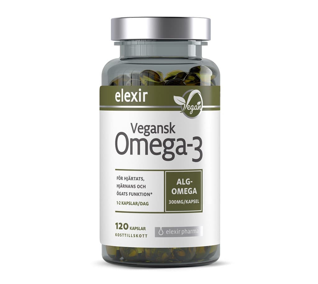Elexir Pharma Omega-3 Vegansk 120 kapslar