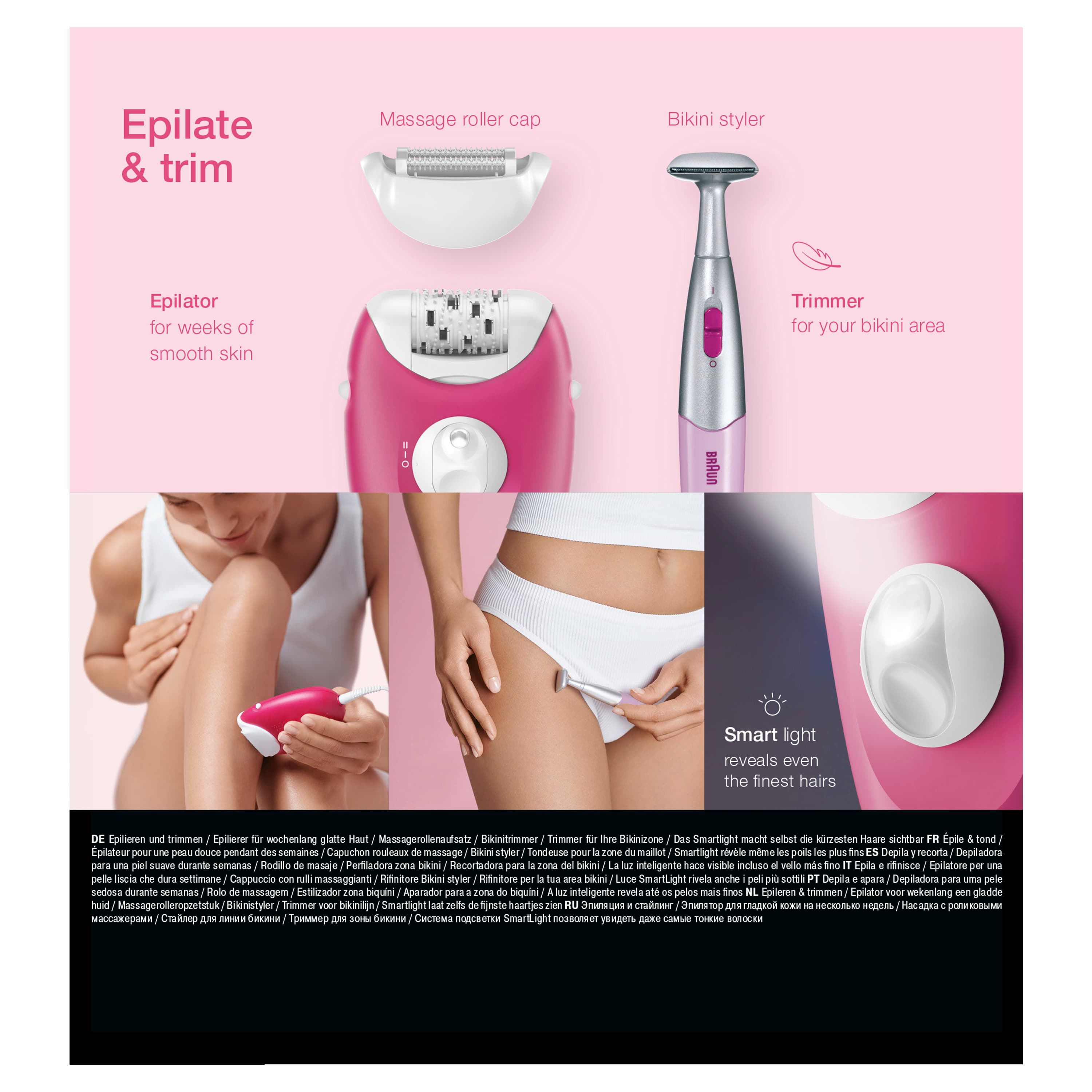 Braun Silk-Epil 3 & Bikini Trimmer SE3/420 Ruby - produktbild 4