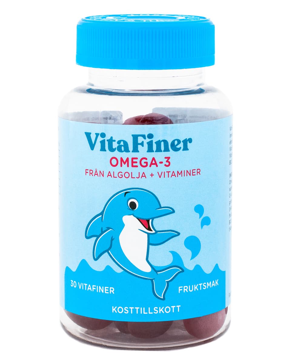 VitaFiner Omega 3 från Alg med fruktsmak 30 st tuggisar