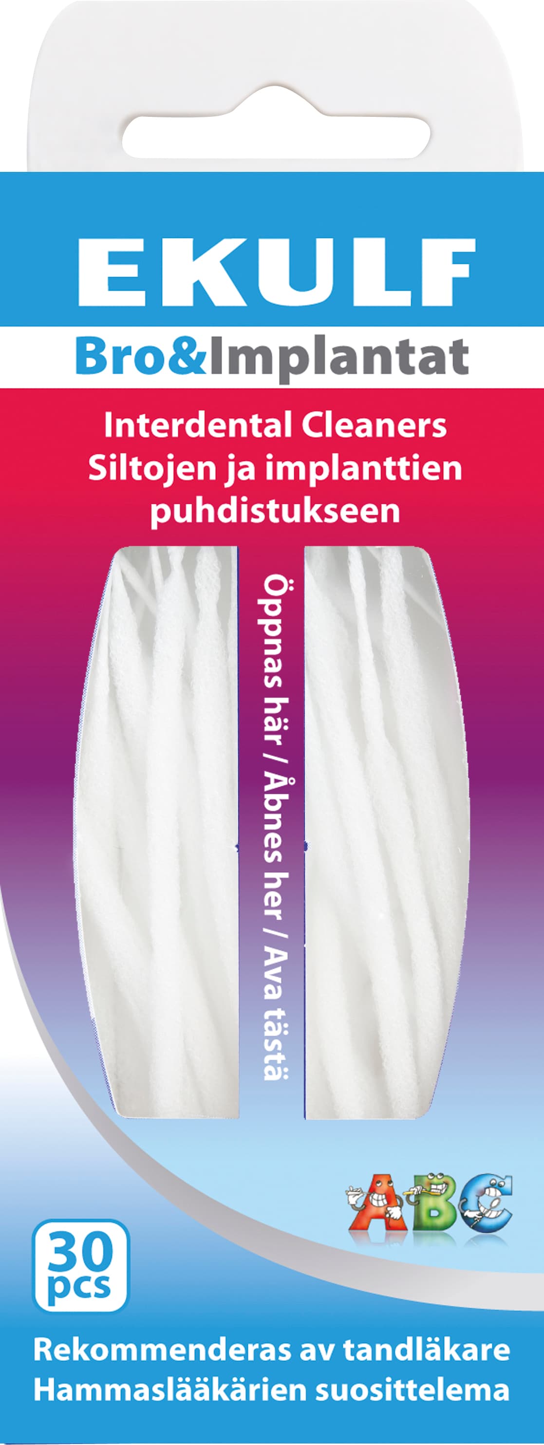 Ekulf lnterdental tråd för Bro-implantat 30 st