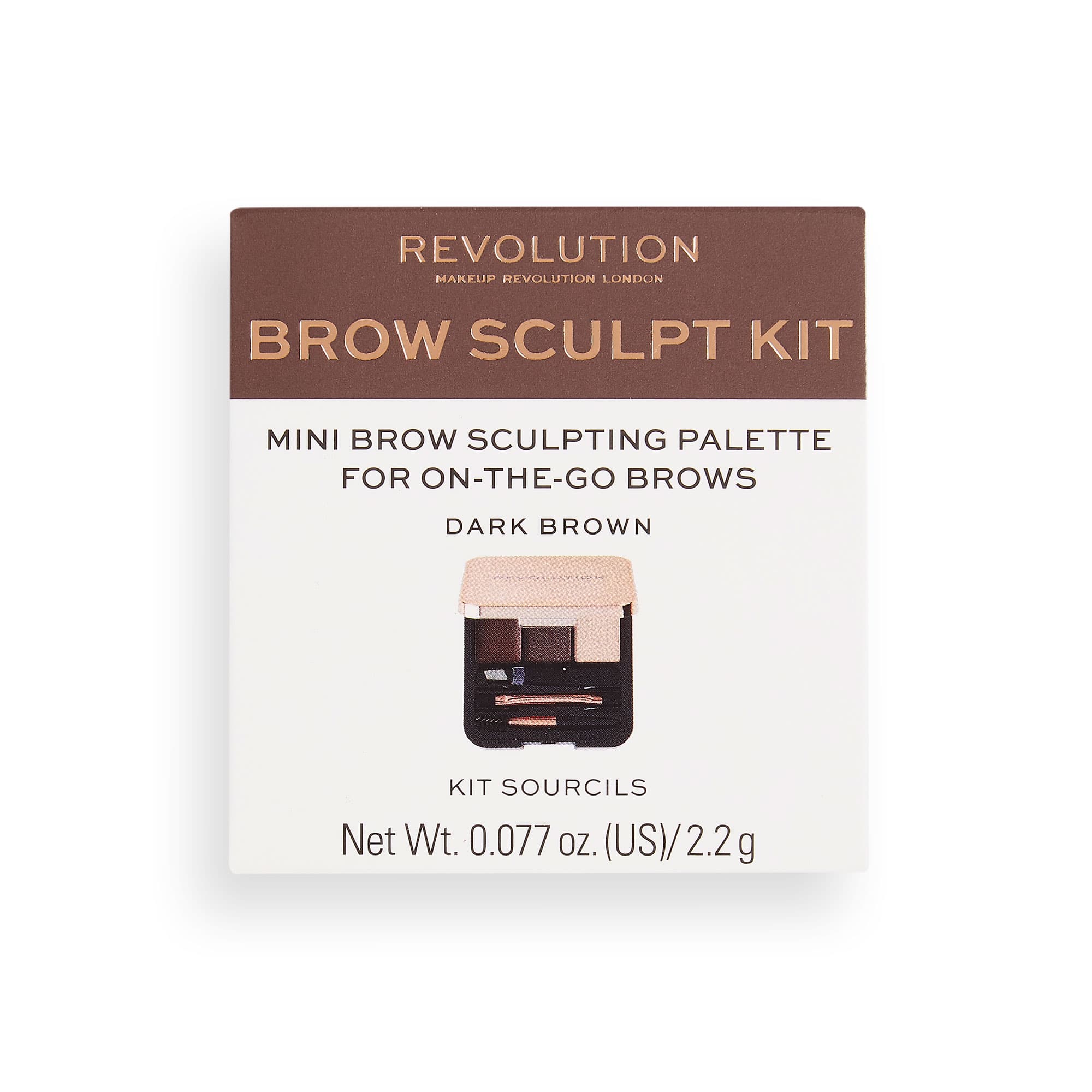 Revolution Beauty London Brow Sculpt Kit Dark Brown 2,2 g - produktbild 4