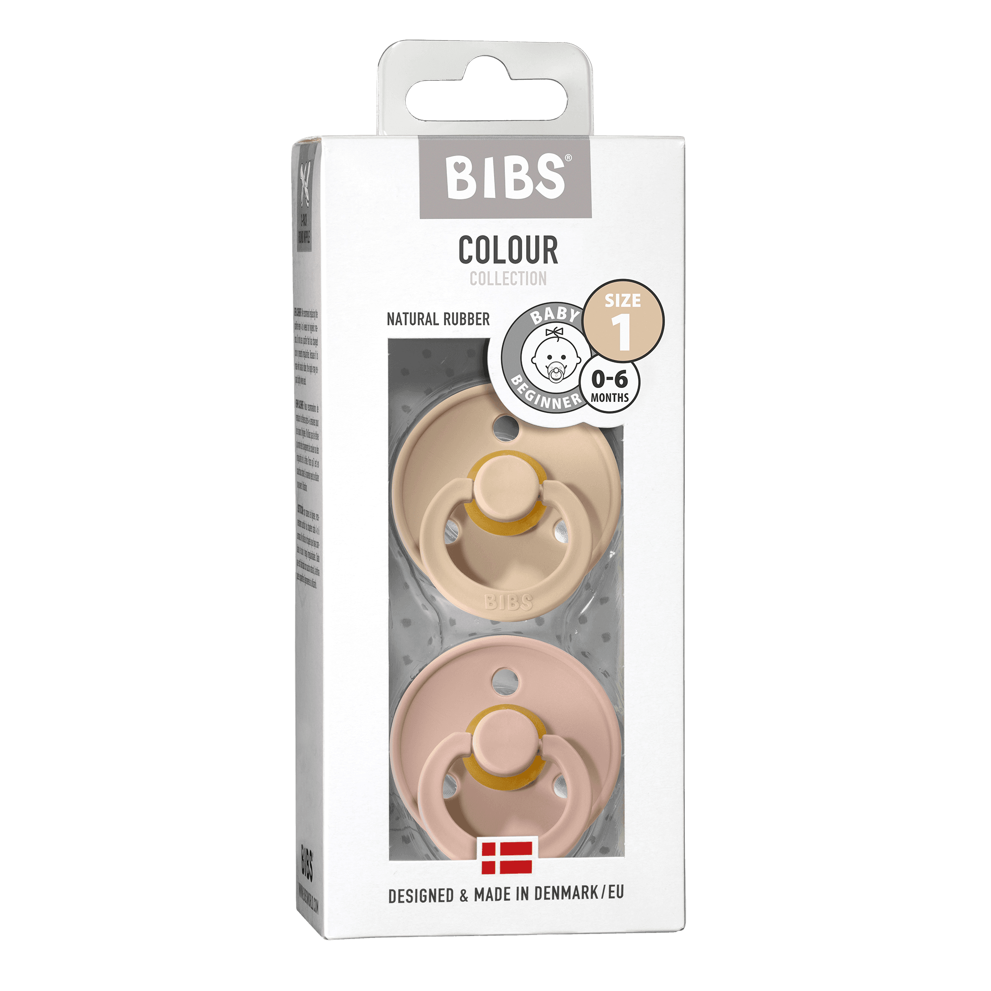 BIBS Colour Latex Size 1 Vanilla/Blush 2-pack 2