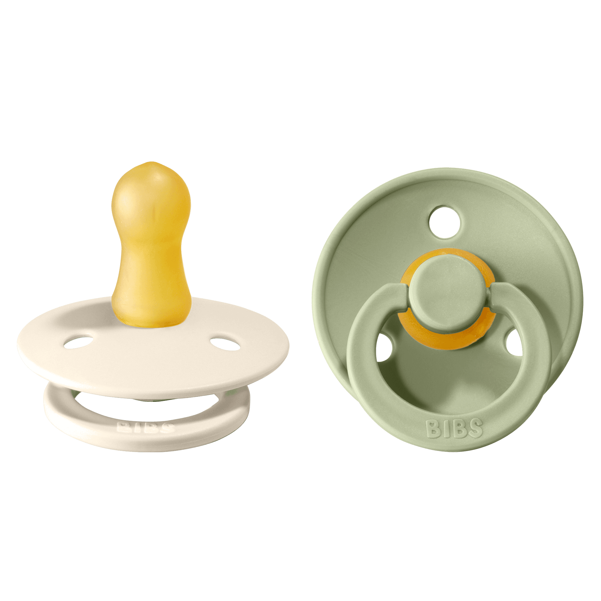 BIBS Colour Latex Size 1 Ivory/Sage 2-pack