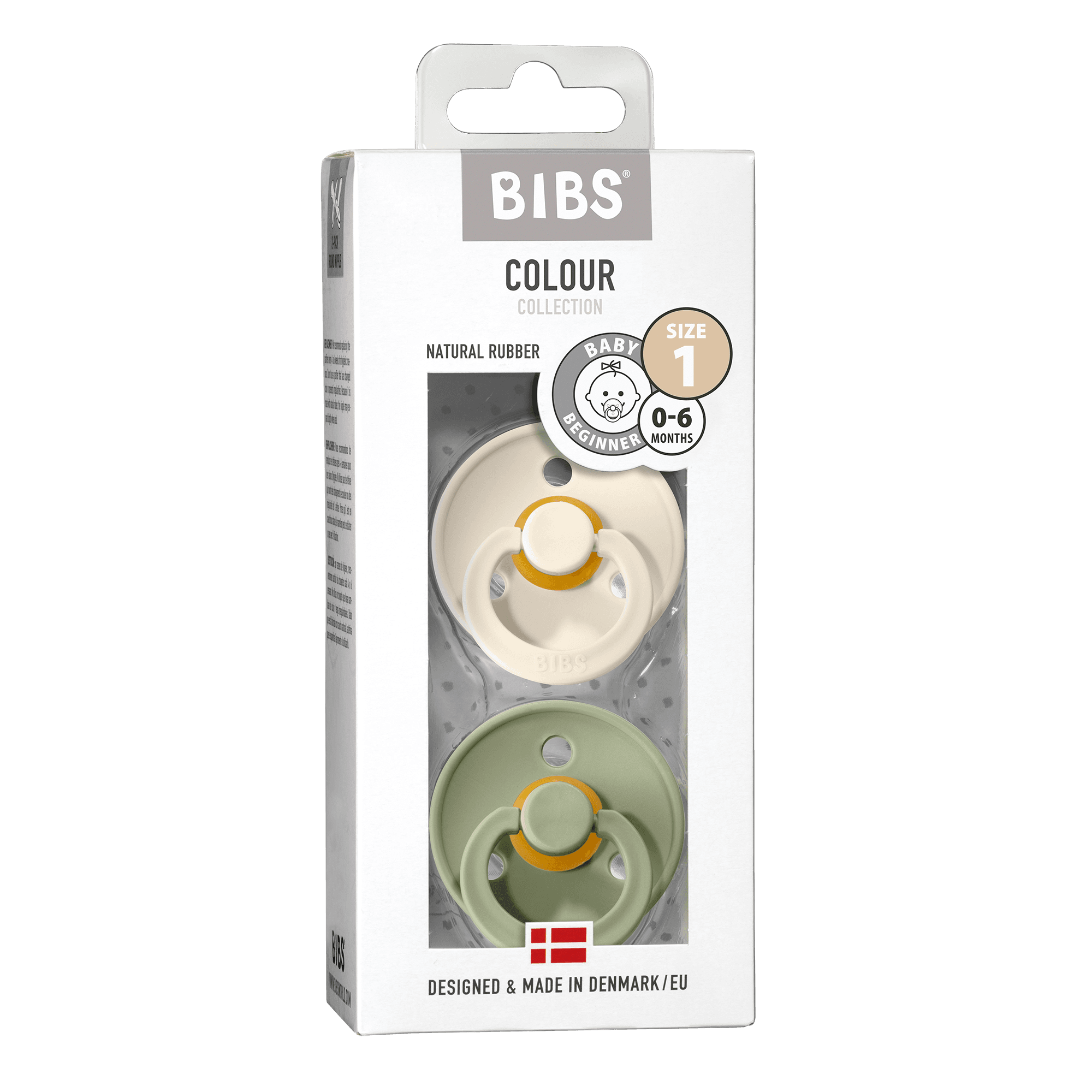 BIBS Colour Latex Size 1 Ivory/Sage 2-pack - produktbild 2