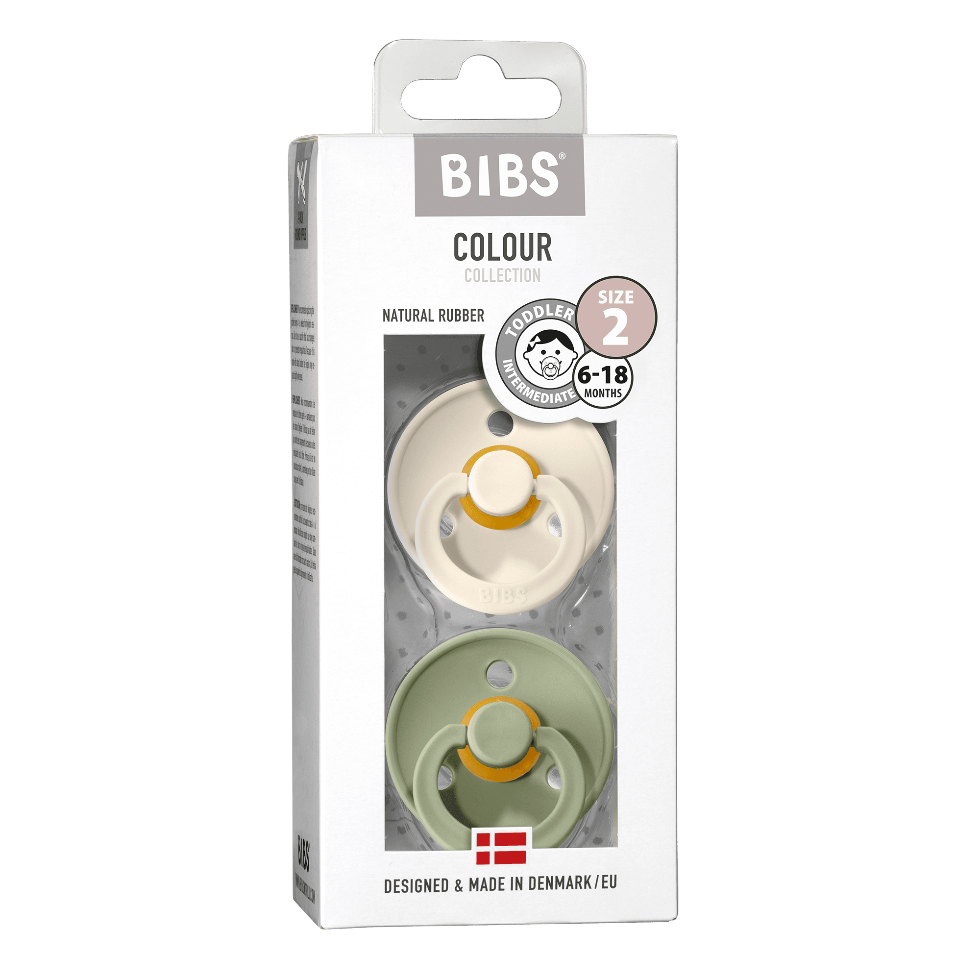 BIBS Colour Latex Size 2 Ivory/Sage 2-pack - produktbild 2