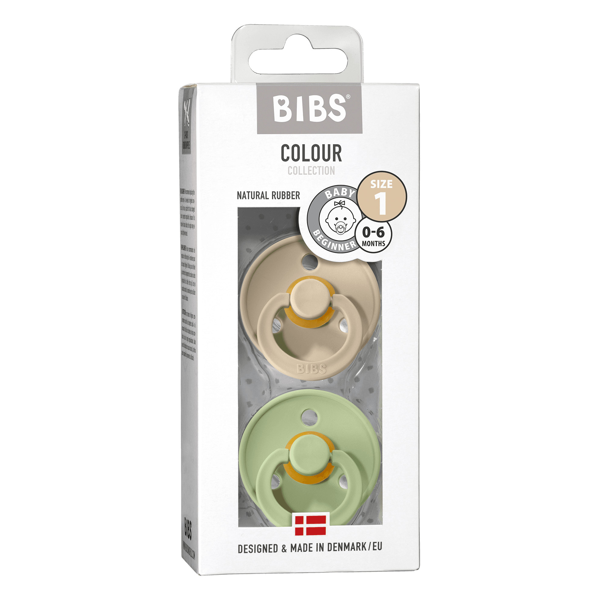 BIBS Colour Sand/Pistachio strl. 1 (0-6 månader) 2-pack - produktbild 2
