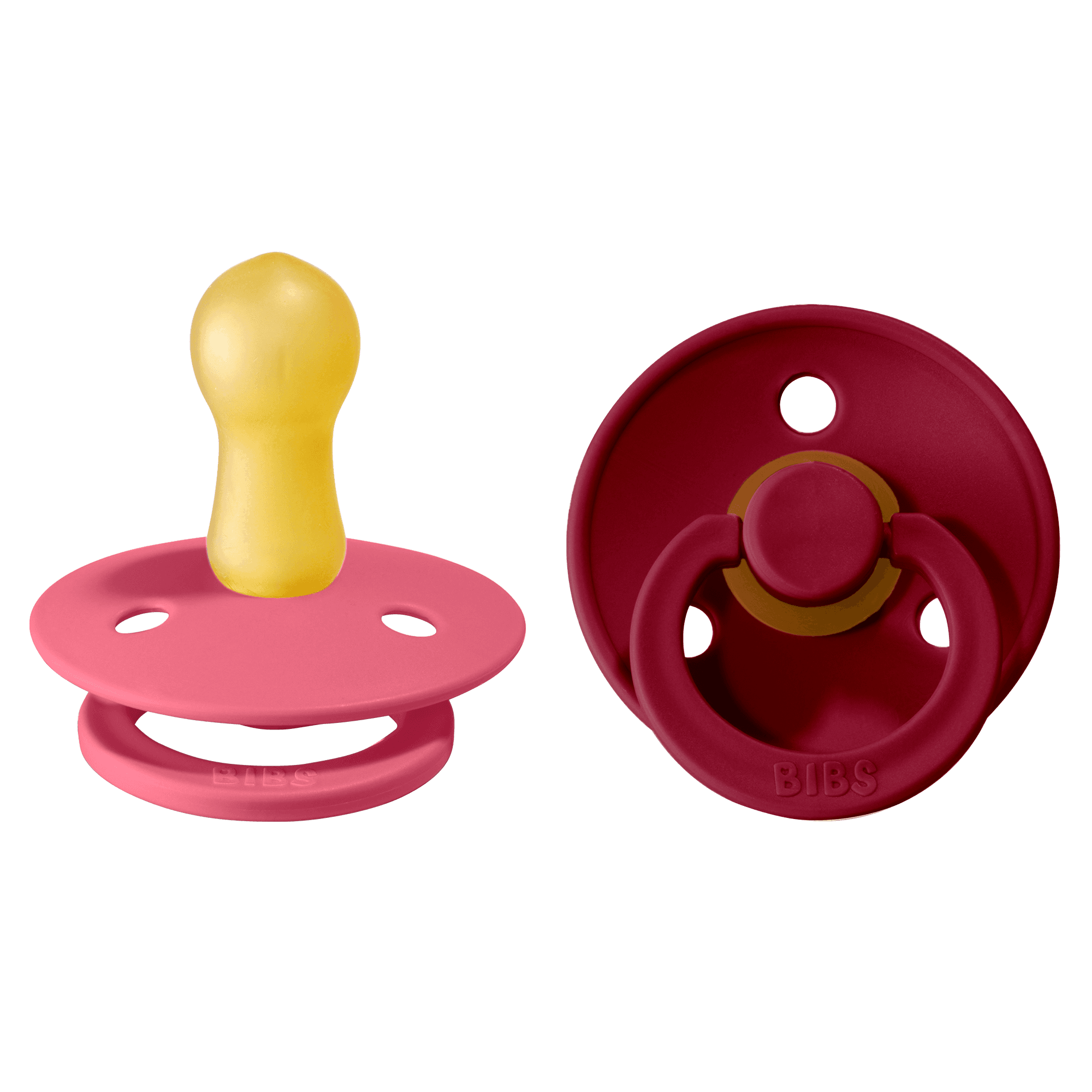 BIBS Colour Latex Size 2 Coral/Ruby 2-pack