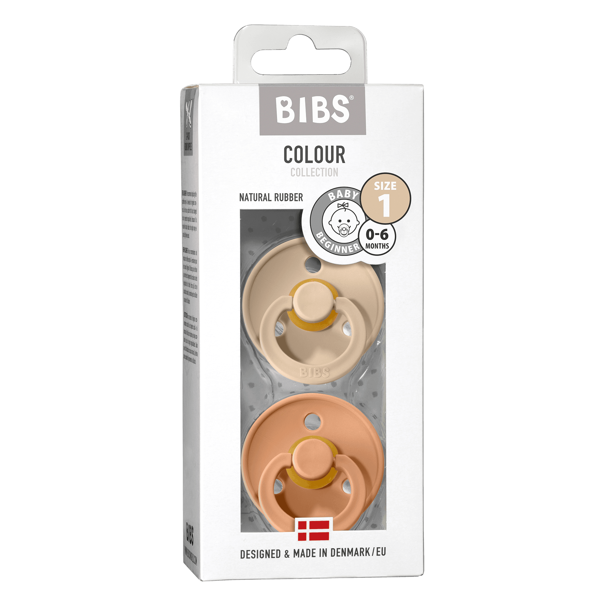 BIBS Colour Latex Size 1 Vanilla/Peach 2-pack - produktbild 2