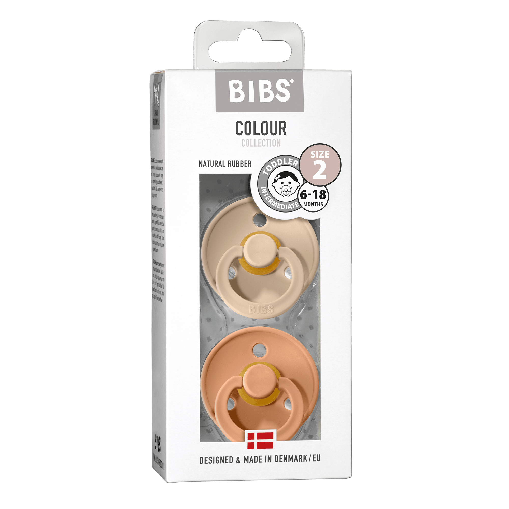 BIBS Colour Latex Size 2 Vanilla/Peach 2-pack - produktbild 2