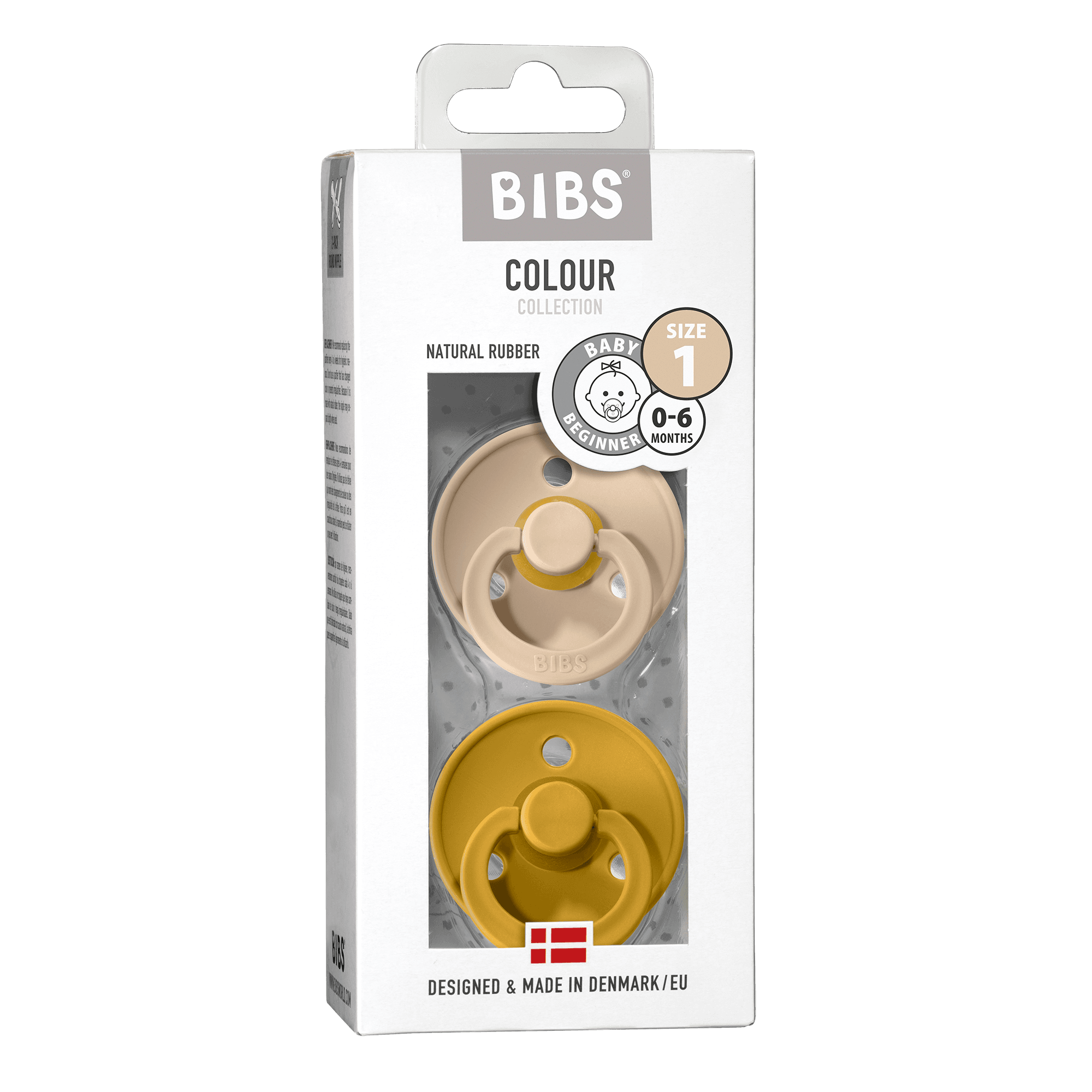 BIBS Colour Nappar Vanilla/Mustard strl. 1 (0-6 månader) 2-pack - produktbild 2