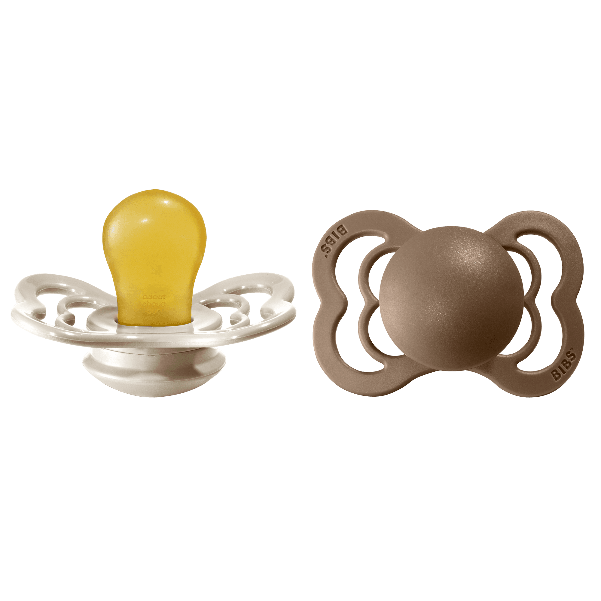 BIBS Supreme Latex Size 1 Vanilla/Dark Oak 2-pack