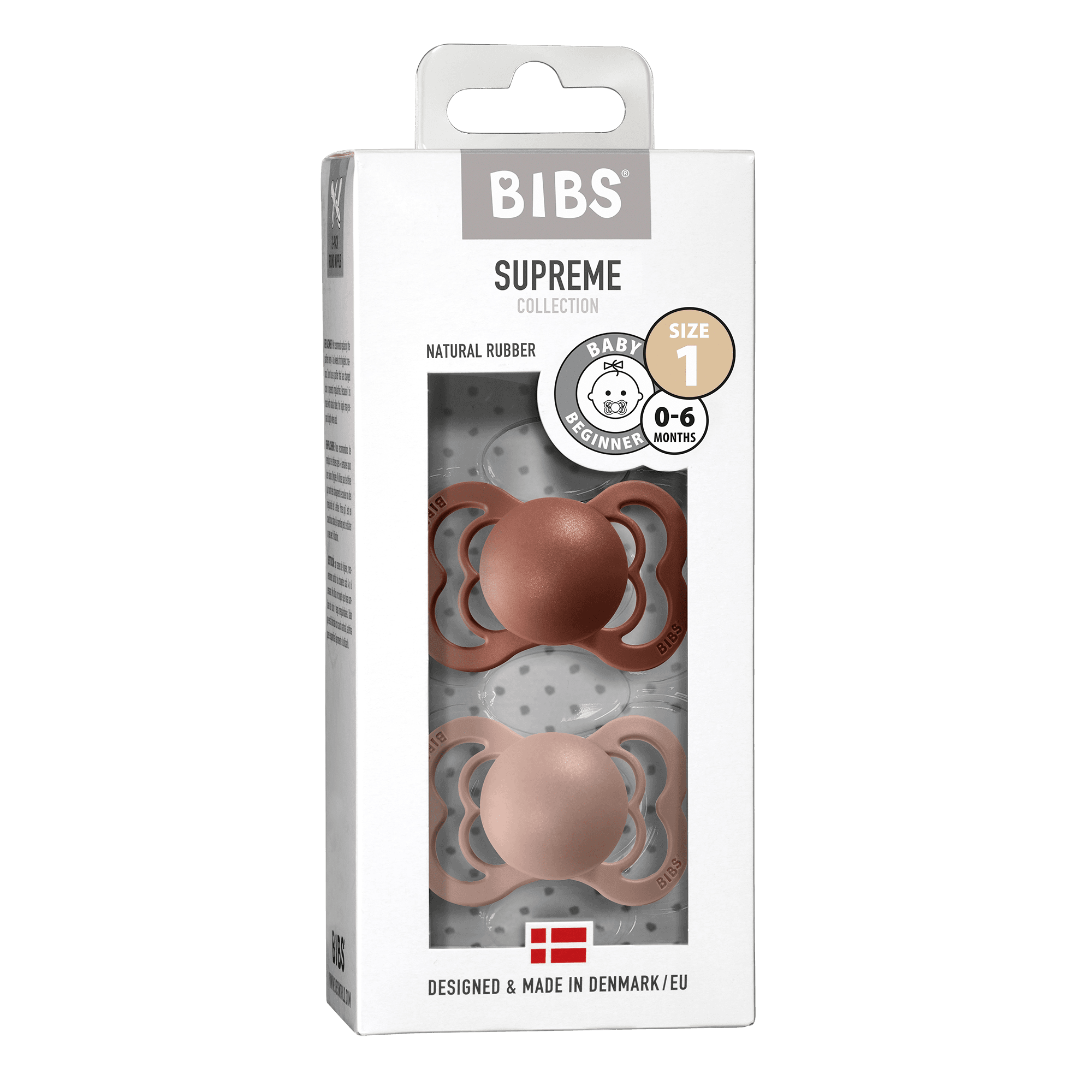 BIBS Supreme Latex Size 1 Woodchuck/Blush 2-pack - produktbild 2