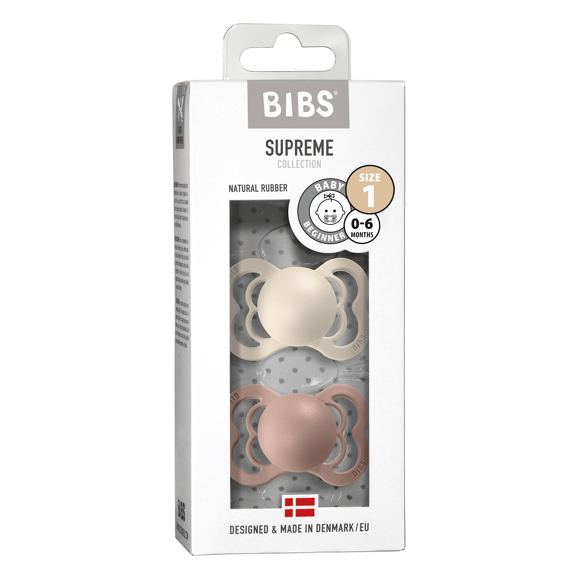 BIBS Supreme Latex Size 1 Ivory/Blush 2-pack - produktbild 2