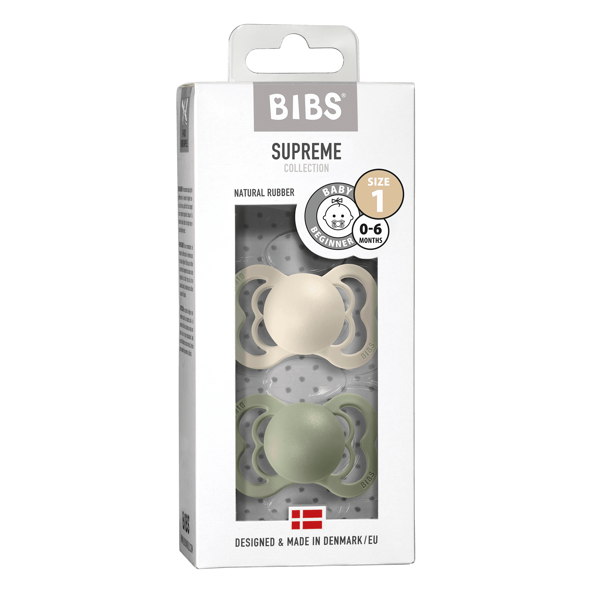 BIBS Supreme Latex Size 1 Ivory/Sage 2-pack - produktbild 2
