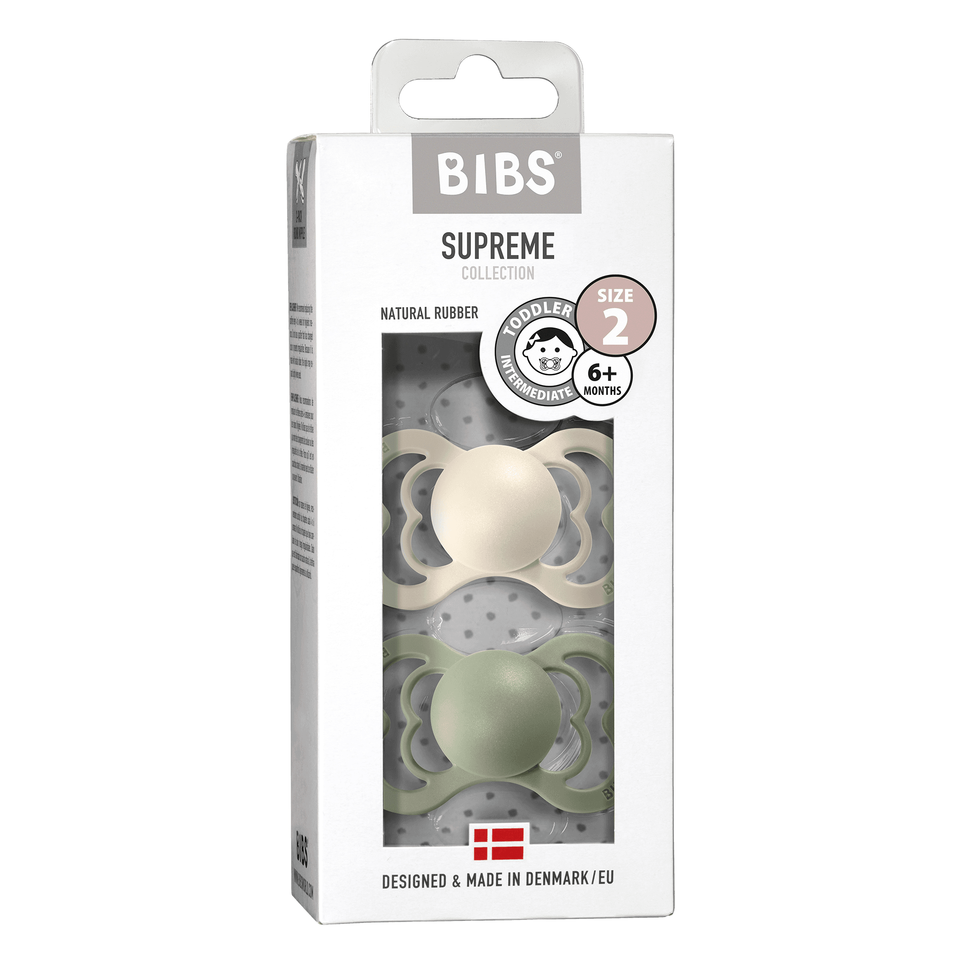 BIBS Supreme Latex Size 2 Ivory/Sage 2-pack - produktbild 2