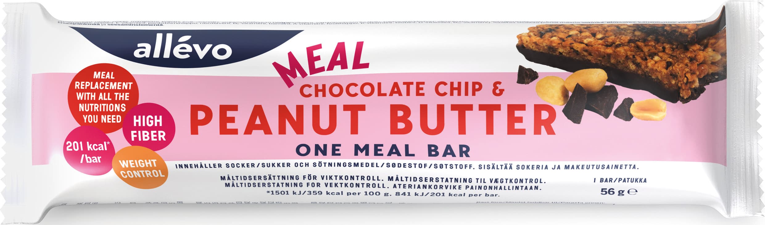 Allévo One Meal Chocolate Chip & Peanut Butter bar 56 g