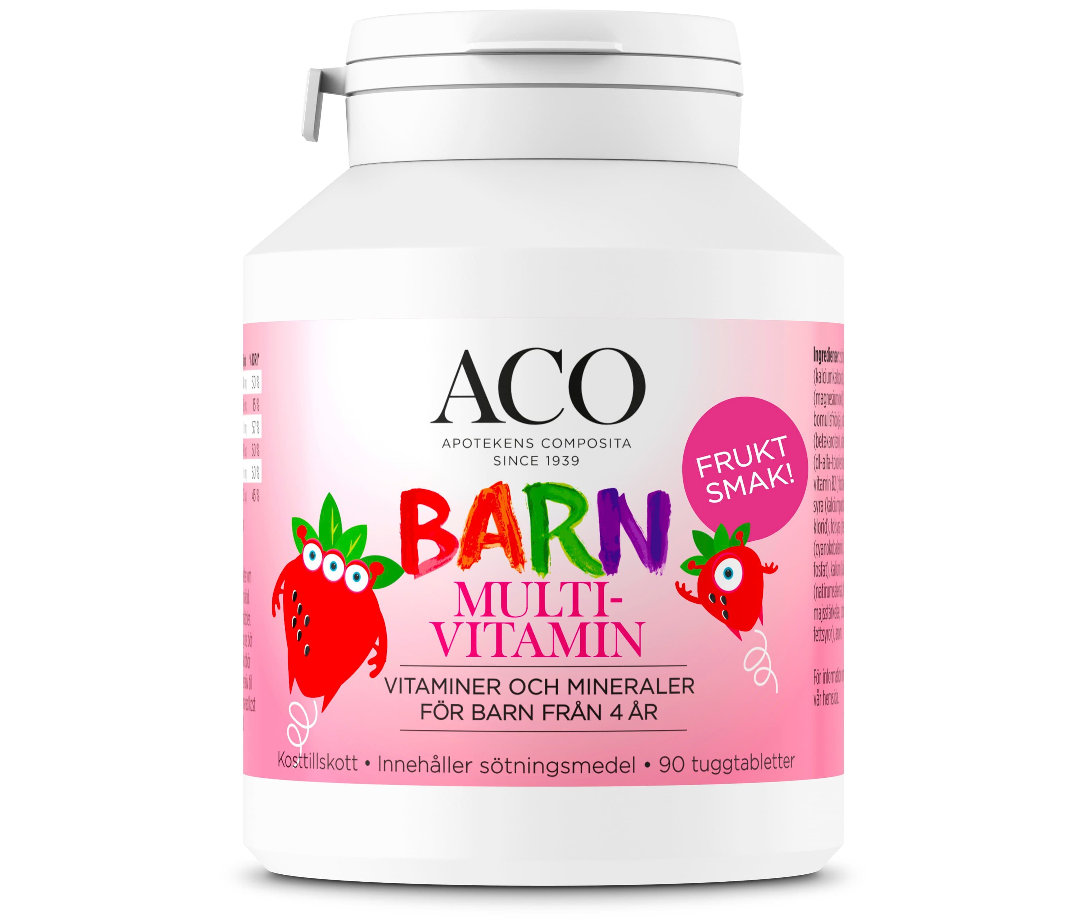 ACO Barn Multivitamin Fruktsmak 90 tuggtabletter