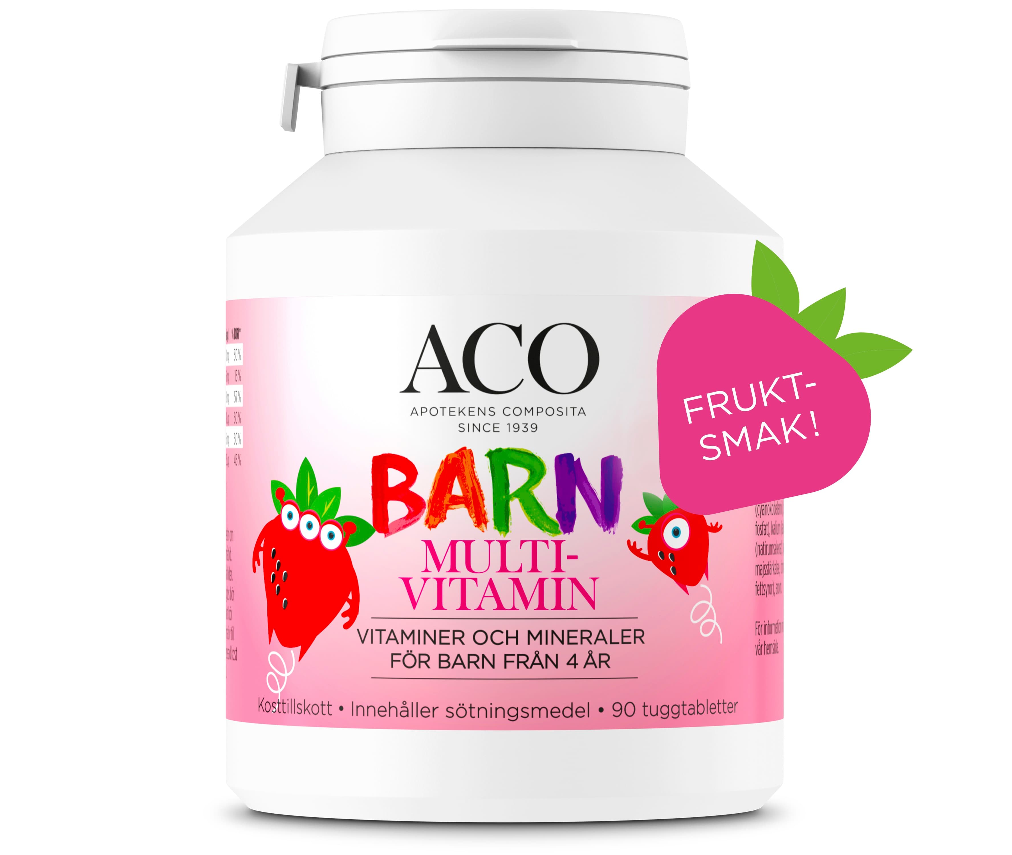ACO Barn Multivitamin Fruktsmak 90 tuggtabletter - produktbild 2