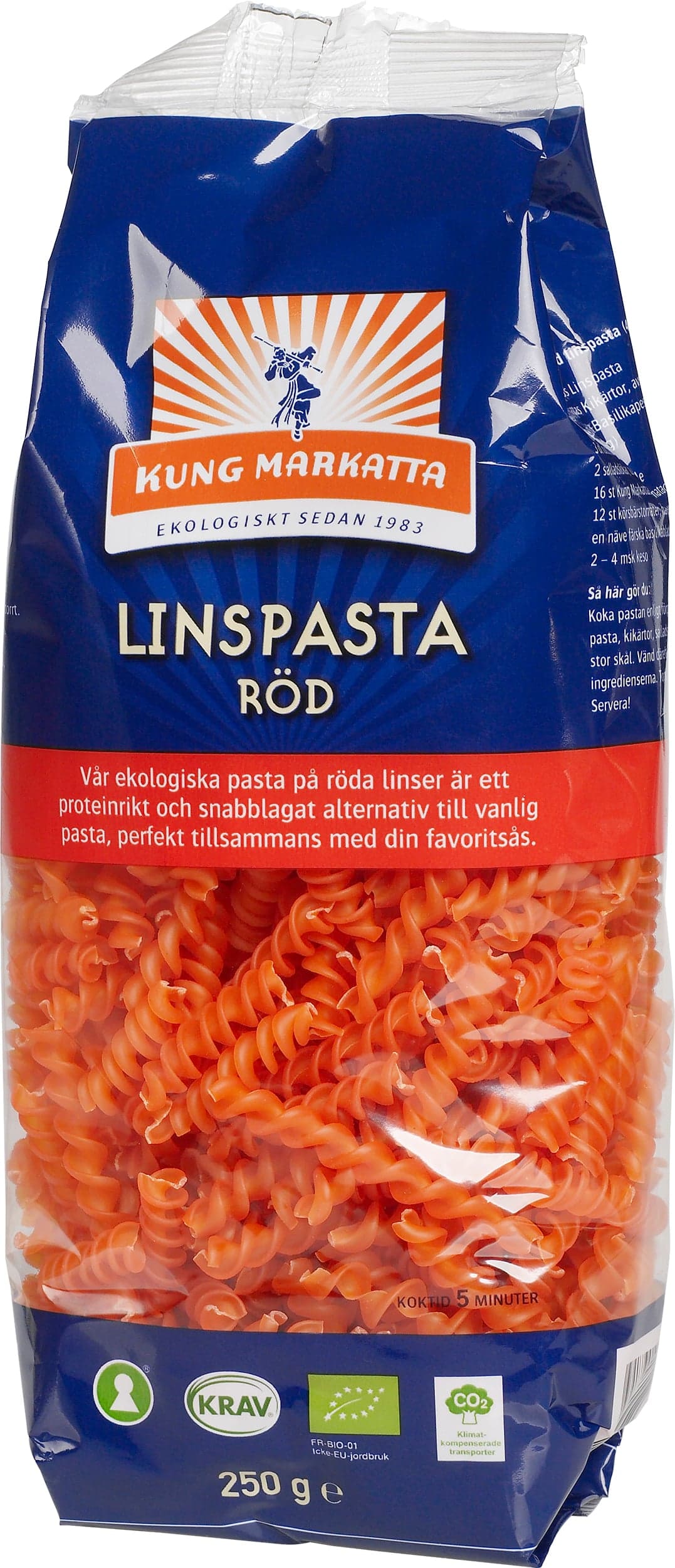 Kung Markatta Röd Linspasta KRAV 250 g