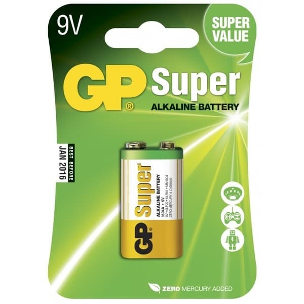 GP Batteries Super Alkaline 9V-batteri 1604A/6LF22 1-pack