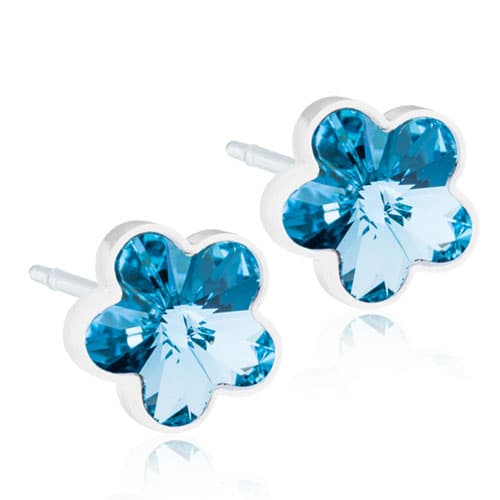 Blomdahl MP Flower 6 mm Aquamarine 1 par