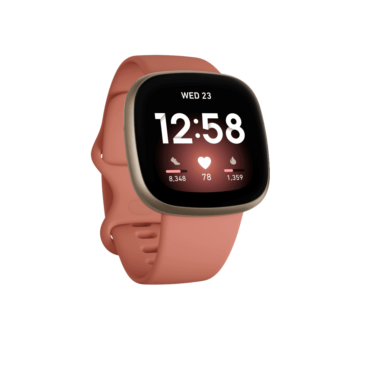 Fitbit Versa 3 - Pink Clay/Soft Gold - produktbild 3