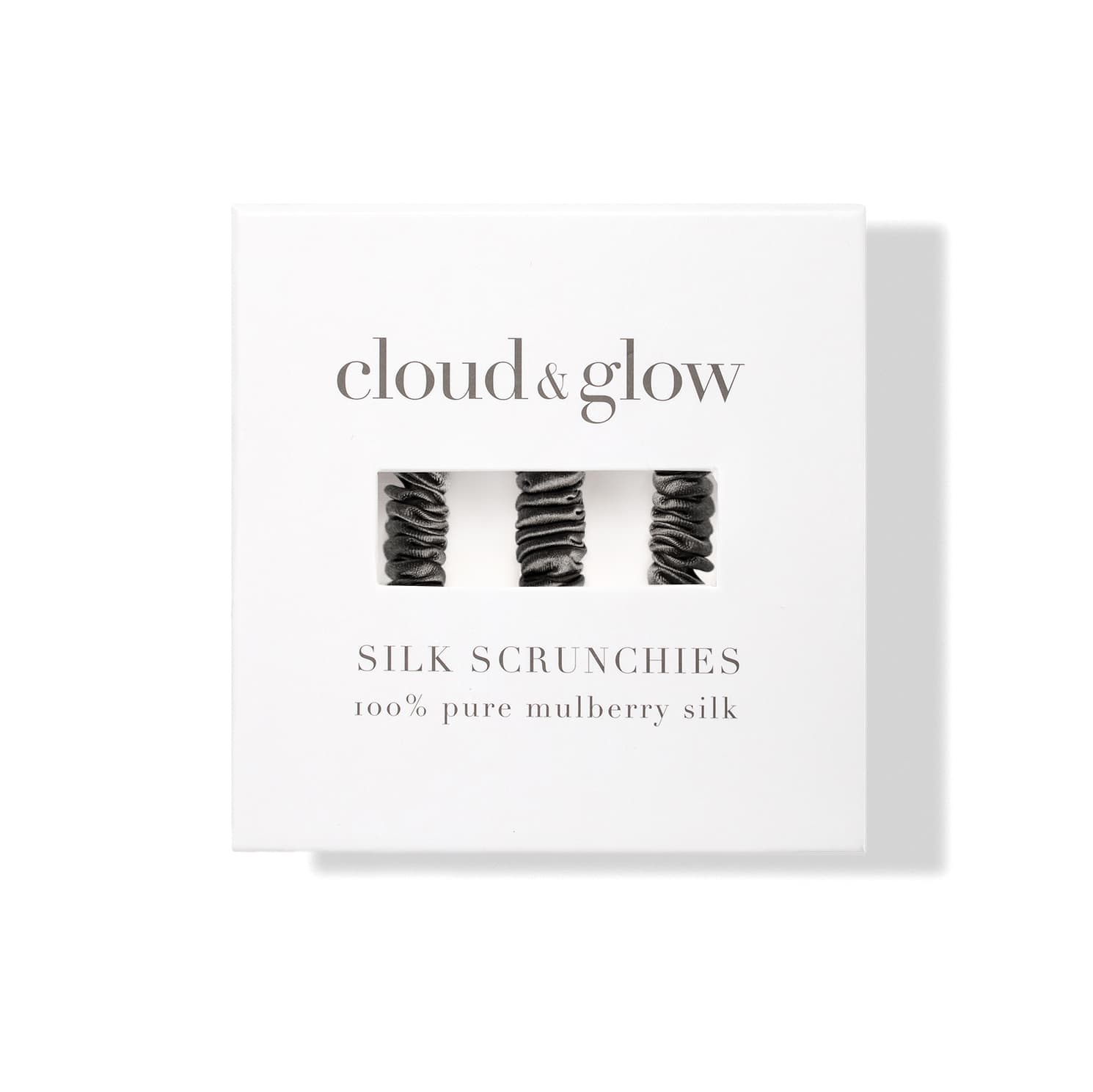 Cloud & Glow Silk Scrunchies Charcoal 1 cm 3-pack - produktbild 2