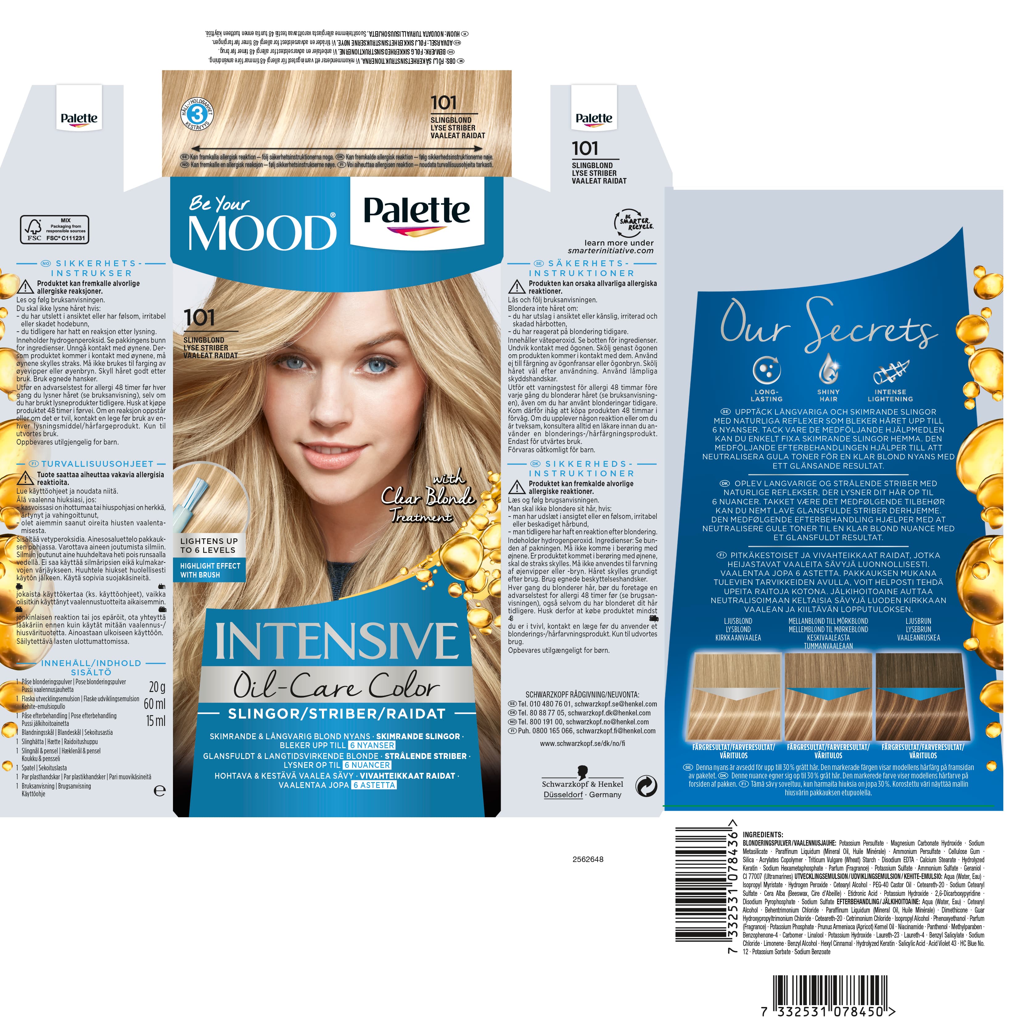 Schwarzkopf Mood Palette Slingor 101 Slingblond 2