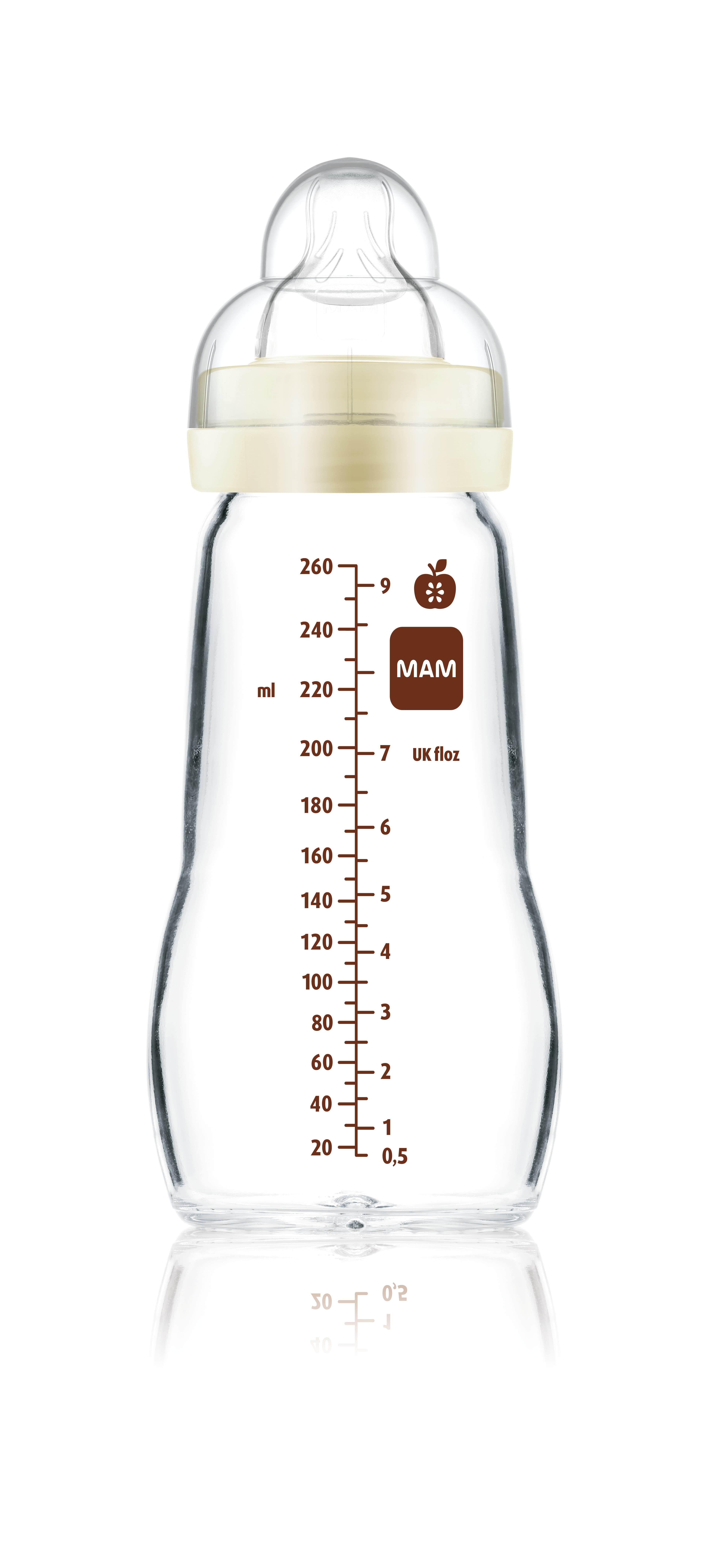 MAM Feel Good Glass Bottle Neutral 260 ml 2