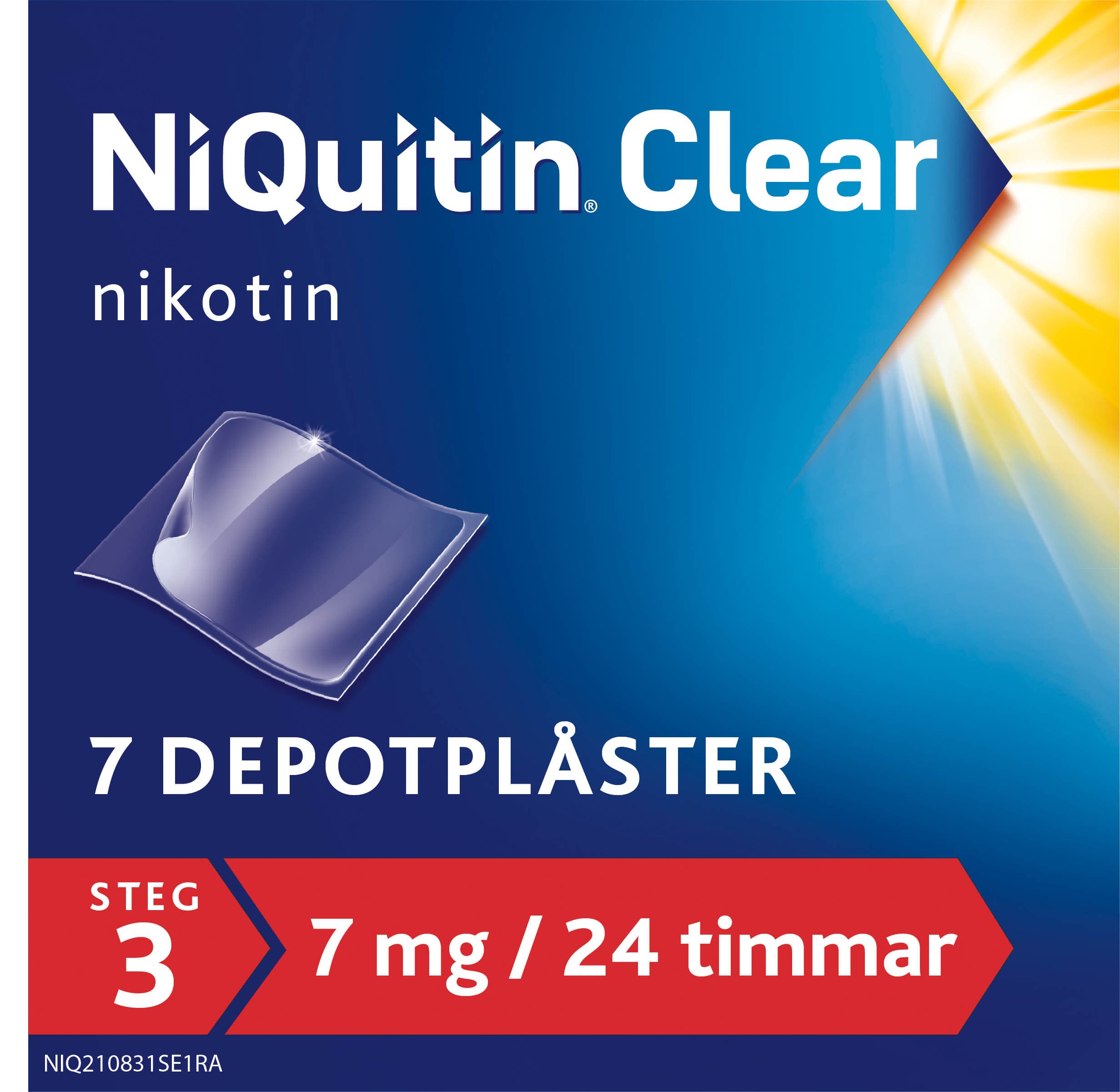 NiQuitin Clear, depotplåster 7 mg/24 timmar 7 st