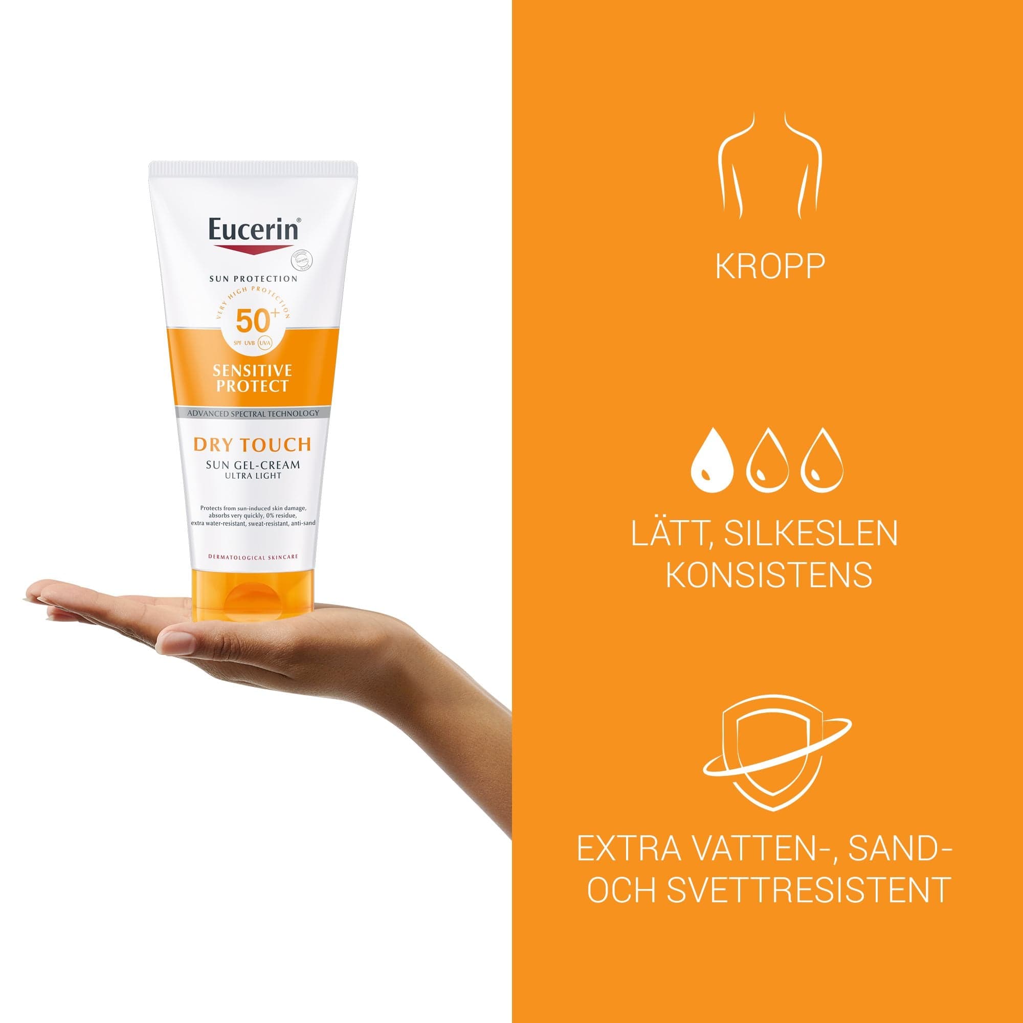 Eucerin Sun Gel-Cream Dry Touch SPF 50+ 200 ml - produktbild 4