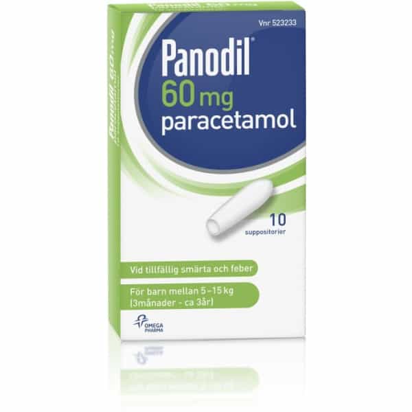 Panodil, suppositorium 60 mg 10 st